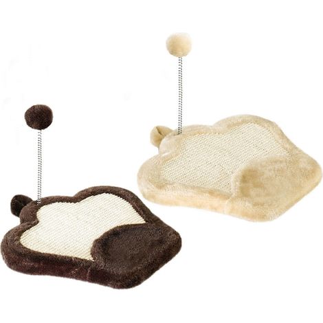 Ferplast Tiragraffi PA 5620 Tappetino tiragraffi per gatti in sisal con gioco. Variante PA 5620 - Misure: 35 x 33 x h 27 cm - Colori misti