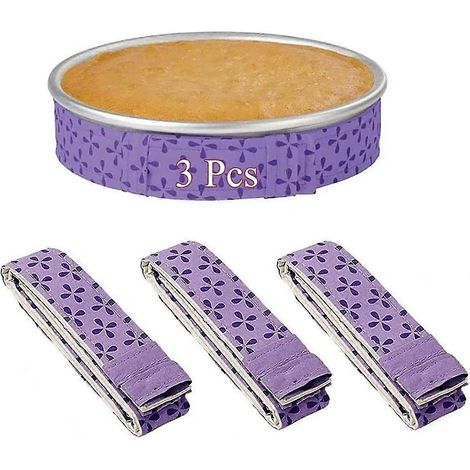 Lot de 3 bandes de cuisson uniformes pour moule à gâteau, bandes de coton épais super absorbantes pour moule à gâteau. (1/5)