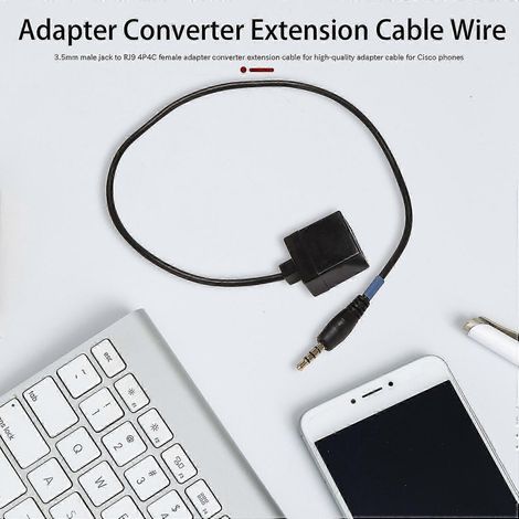 Câble adaptateur convertisseur 3,5 mm mâle vers RJ9 4P4C femelle (1/5)