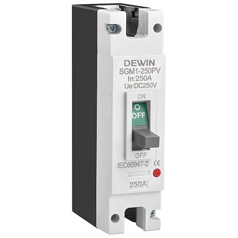 DEWIN DC 250A Circuit Breaker DC Housing MCCB Solar Battery Main Switch Battery Disconnector 1P 250A 250V (1/5)