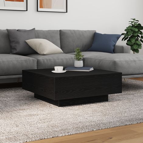 Table Basse-Table Salon Chêne noir 80 x 80 x 31 cm Bois d'ingénierie 278716 (1/5)