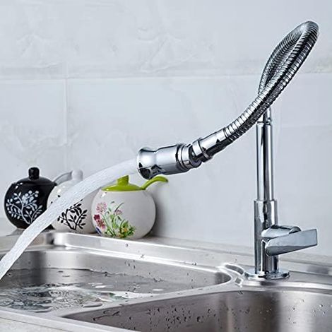 Robinet d'évier de bar, ferme, cuisine professionnelle, mitigeur rotatif à eau froide, bec courbé vertical, pour balcon et cuisine. (1/4)