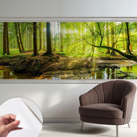Papier peint adhésif décoratif pour salon chambre et cuisine Facile à poser avec colle Paysage verdoyant 250x104 cm (1/5)