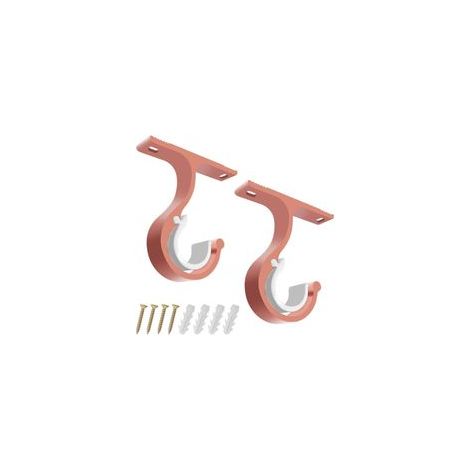 Jeu de 2 supports de tringles à rideaux (or rose), diamètre 25-28 mm supports de tringles à rideaux en aluminium robuste pour rideaux ou armoires (1/5)