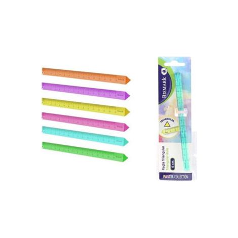 BISMARK REGLA TRIANGULAR 15CM C/SURTIDOS PASTEL