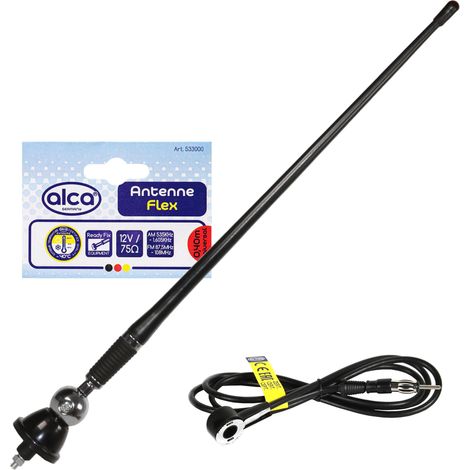 alca® Autoantenne Dachantenne universal 40cm Radio AM/FM weiches Gummi flexibel - Neigung einstellbar 180°