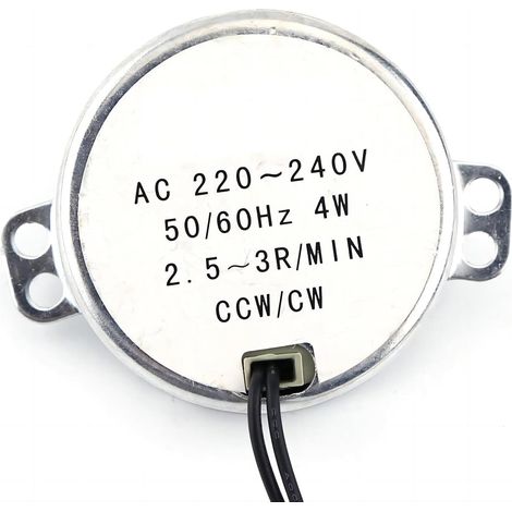 220-240V Moteur Synchrone, AC Moteur Synchrone Électrique Moteur Synchronisé à Courant Alternatif Électrique 4W CW/CCW, 2.5-3RPM (1/5)