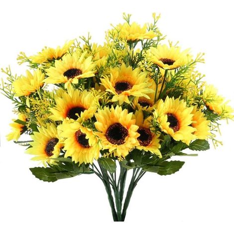 4pcs Tournesols Artificiels Fleurs Artificielles Fleurs Artificielles Exterieures Fausse Fleur Decoration pour Mariage Maison Balcon Chambre (1/5)