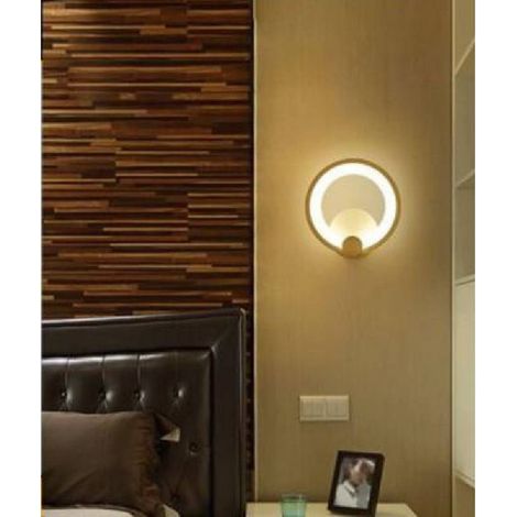TrAdE Shop Traesio - Applique Cerchio 10 Watt Parete Abat Jour Luce Fredda Calda Naturale 6551 E27 - -Bianco Naturale -