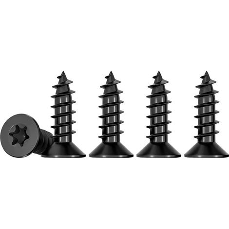 - Vis à bois Torx - Vis M3 x 12 mm - Noir - Acier inoxydable A2 - Tête fraisée - Torx TX10 - 50 pièces (1/5)