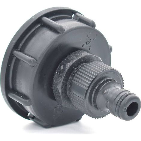 Multitanks – Raccord S60x6 mâle pour cuve IBC 1000 litres – Filetage femelle 2'' – Polyéthylène haute densité – Résistant aux UV et produits chimiques
