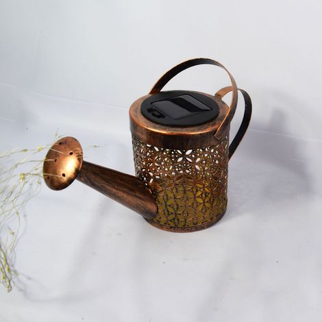 Lampe solaire extérieur arrosoir en fer ajouré étanche pour jardin sans support (1/5)