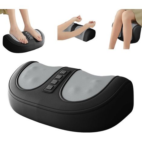 Massage - Appareil de massage électrique pour les pieds avec fonction chauffante - 3 niveaux d'intensité - Idéal pour la maison et le bureau - Noir-AquaForge (1/5)
