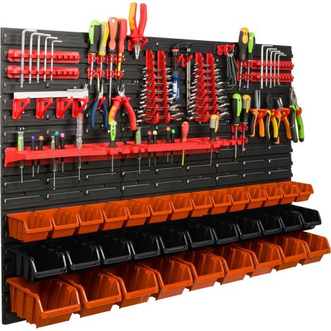 Tablero de herramientas para taller de 117x78 cm + 34 cubetas (1/5)