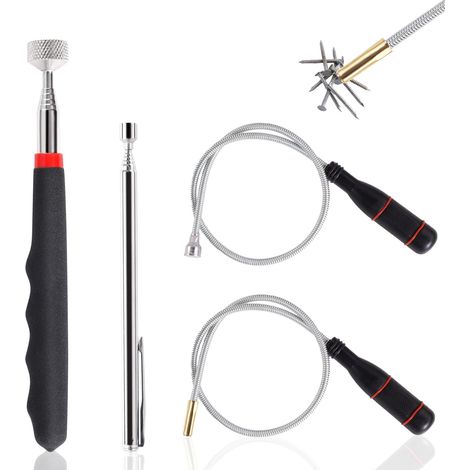 4 Pcs Aimant télescopique, 60 cm aimant mécanique, 1,5/3/5/15 lb (1/5)