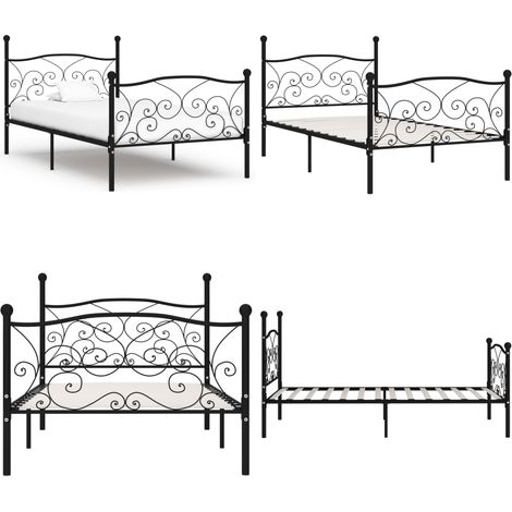 Cadre de lit sans matelas avec sommier à lattes métal 90x200 cm - Cadre De Lit - Lit Simple - Lit Metal - Literie - Meuble Chambre - Home & Living (1/5)