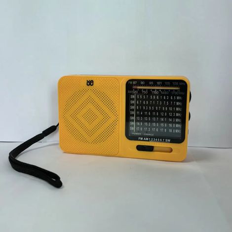 (Orange) Radio analogique, prend en charge les bandes FM/AM/SW, haut-parleur magnétique intégré, rechargeable, prend en charge la prise casque 3,5 mm. (1/5)