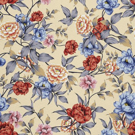 Tela Oxford decorativa para exteriores - motivo de flores pintadas 6 I DX341 (1/5)