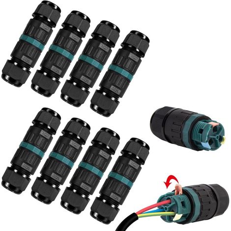 Raccord de Câble Étanche IP68 Extérieur, Domino Électrique 3 Fils Lot de 8 Compatible avec Câble 9 à 12mm (1/5)