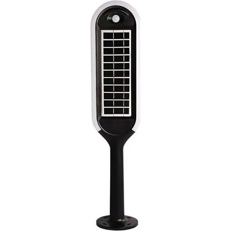 PALETTO LUMINOSO LED 5W SOLARE CON SENSORE CORPO NERO 3000K - Luce CALDA