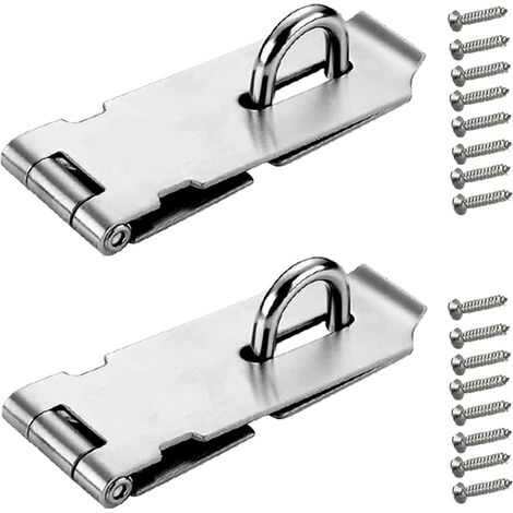 Loquets, butées de porte et serrures, en acier inoxydable de 5 pouces avec vis, adaptés aux jardins et aux garages, argentés, paquet de 2. (1/5)
