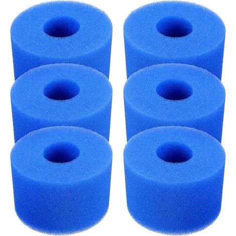 Lntyq 6er-Pack wiederverwendbare und waschbare Schaumstoff-Filterkartuschen für Whirlpools, Typ S1 (blau). (1/5)