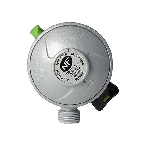 Dipra – Détendeur Quick-On pour bouteille butane 6 kg – Raccord Ø27 mm – Pression 28 mbar – Compatible Le Cube Butagaz et Viseo