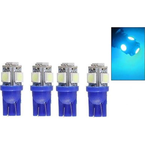 Ampoule LED rouge T10 W5W, 5 puces SMD 5050, 12 V CC, lot de 4. Rouge, lot de 4. (1/3)
