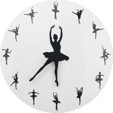 Ballerina Wall Clock, Ballet Dance Decor, Hanging Clock, Home Decor, Ballerina