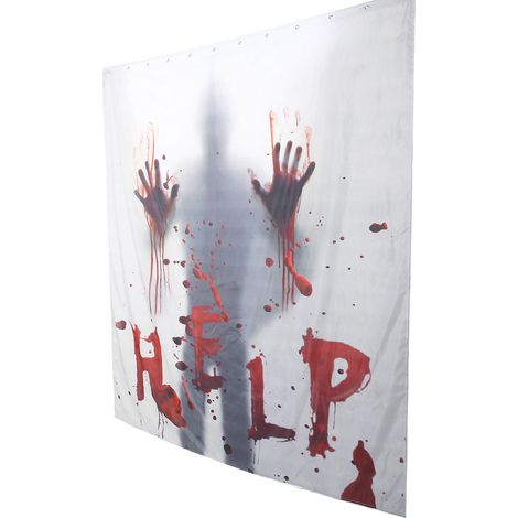 Halloween-Duschvorhang aus Polyesterfaser mit Haken (1/5)