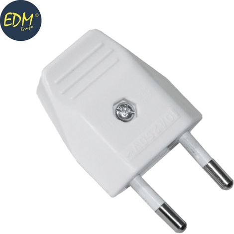 EDM-Stecker, 10 A, 250 V, Weiß, 4 mm (eingeschrumpft)