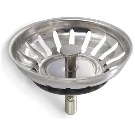 2 bouchons d'évier de cuisine en acier inoxydable - crépine universelle (diamètre 78 mm), grille d'évier anti-obstruction et panier d'évier à vidange rapide (1/5)