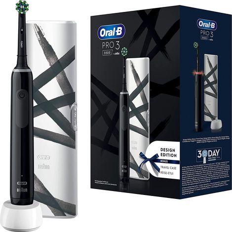 Oral-B Pro 3 3500 Black mit Reiseetui Streifen Design Edition (1/5)