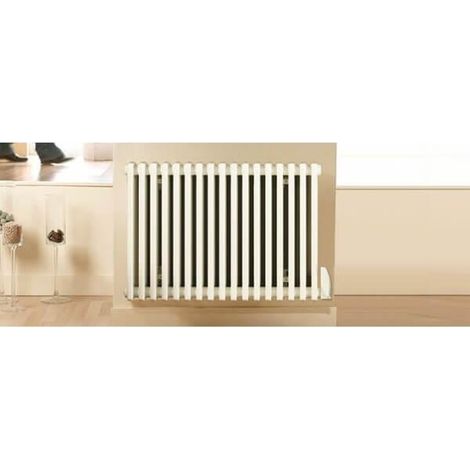 LVI – Radiateur à inertie horizontal 1500W – Détection d'ouverture de fenêtre – Programmation intégrée – Finition Traffic White (1/5)
