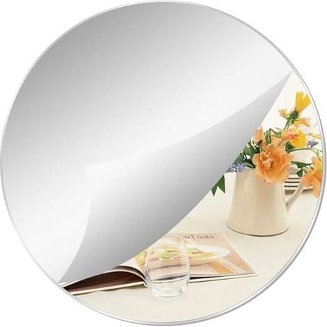 Acrylique Rond Miroirs Non Verre Rond Miroir Plaque Auto-Adhésif Miroir Rond Autocollants Muraux pour La Maison Salon Chambre Décor Épaisseur 2.5mm (30 30cm)