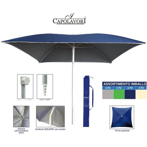 Ombrellone Spiaggia Mare Quadrato Oxford Duplex 150 x 150 cm Vari Colori