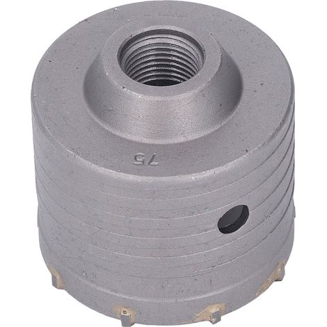 Trépan de carottage béton 75mm carbure forgé, scie cloche haute dureté pour perçage mural, ouverture pour installation climatisation (1/5)
