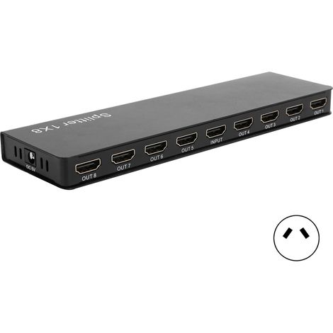 Répartiteur HDMI 1.4 8 ports 1 entrée 8 sorties 100-240V F118, distributeur audio vidéo 1080P avec prise AU (1/5)