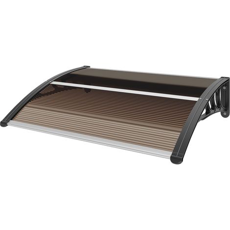 Outsunny Tettoia Moderna Impermeabile Anti-UV in PC 75x100x23 cm Marrone