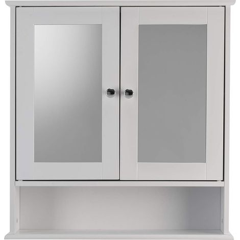 Croydex Wood Bathroom Cabinet with Shelf, Hang 'n' Lock™ , 58 x 56cm - Anderson (1/5)