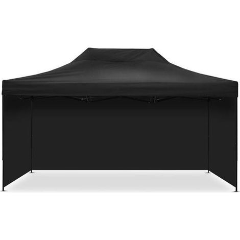 Gazebo pieghevole - Tourtecs 3x4,5m - Nero - Montaggio istantaneo - Protezione completa dalle intemperie