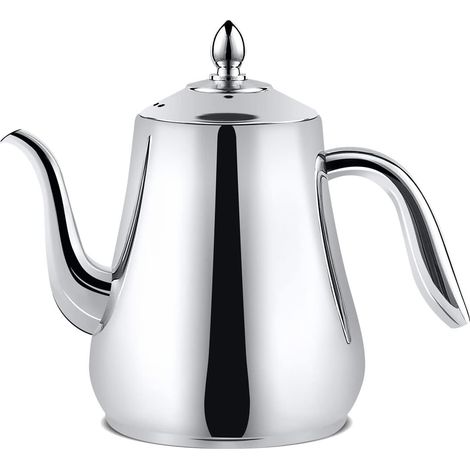 1550ml Théière en acier inoxydable avec infuseur Style moderne,Bouilloire de grande capacité, cafetière goutte à goutte, bouilloire froide,argent (1/5)