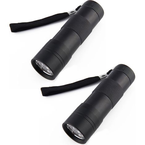 Flashlight UV - Lampe Torche Violet 395 nm - Détecteur de Taches - 12 LED - Portable Étanche - 2 Pièces (1/5)