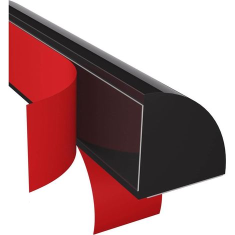 Trimec – Flexible schwarze PVC-Viertelrundleiste – Selbstklebende Kante 6 m x 1,27 cm – Hitzebeständig und wasserfest – Für Bad und Küche (1/5)