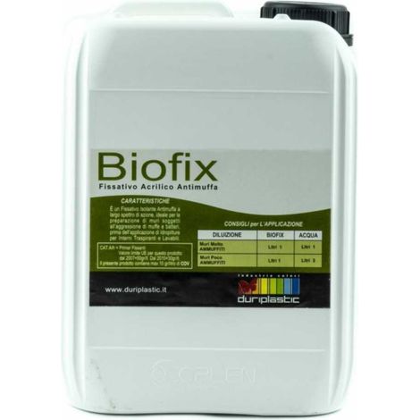 Fissativo bonificante sanificante biofix barriera protettiva antimuffa antialga formato 5 lt - confezione 1