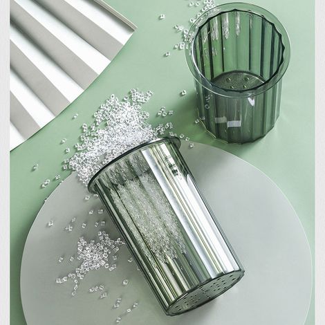 Boîte de rangement de luxe en fer forgé, récipient d'égouttage transparent pour louches et baguettes, porte-baguettes de cuisine, tube de rangement pour ustensiles de cuisine, vert et or. (1/5)