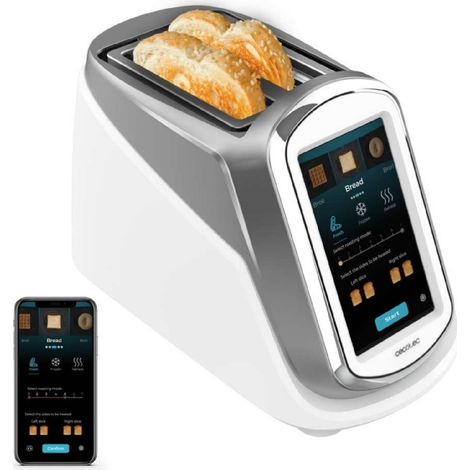Cecotec Tostador Vertical Toastpad Double Pro Screen. 1400W, Pantalla Táctil TFT de 7", Control Inteligente, Tostado Rápido (1/4)