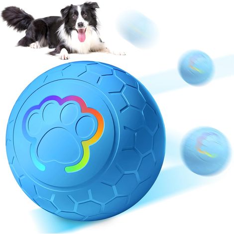 Balle Interactive pour Chien, Jouet LED Rechargeable USB, Rebondissante et Durable pour Chiens Moyens et Grands (Bleu) (1/5)