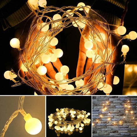 AIDUCHO Guirlandes Lumineuses Branchées Pour Décoration De Chambre À Coucher Intérieur Extérieur Lumière De Fée Pour La Maison Mur Décorations De Jardin (Avec Batterie Flash - 10m, 80leds) (1/5)