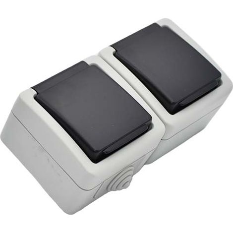 FONTINI Double prise de courant 2P+T - IP54 16A-250V BF17 (1/3)